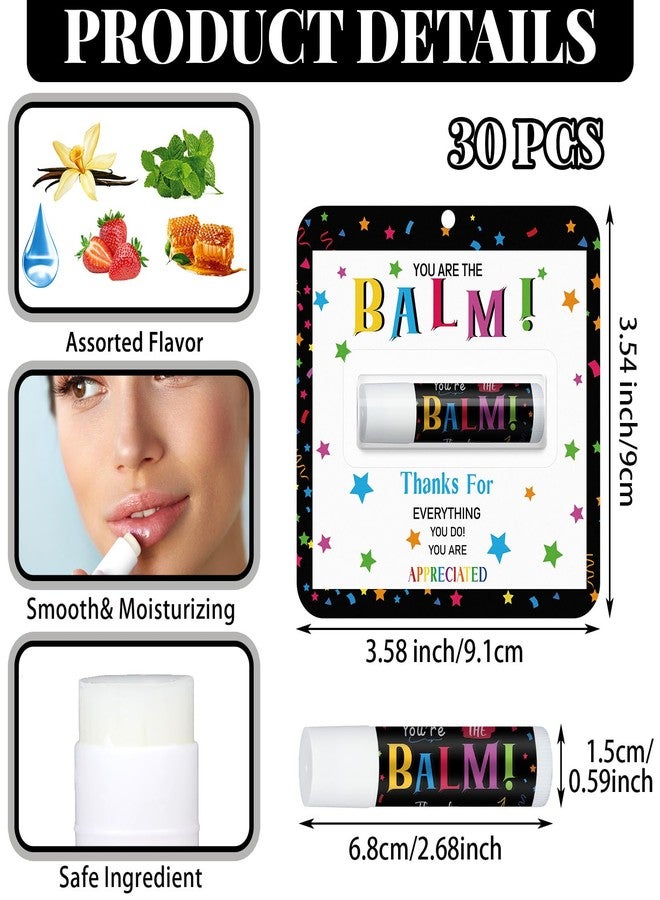 Sacubee 30 Pack Employee Appreciation Gifts Bulk Lip Balms, Thank You Gift for Staff Team Teachers Volunteers, You’re the Balm Mini Lip Balm for Office Events and Appreciation Favors (Assorted Flavor) - Image 2